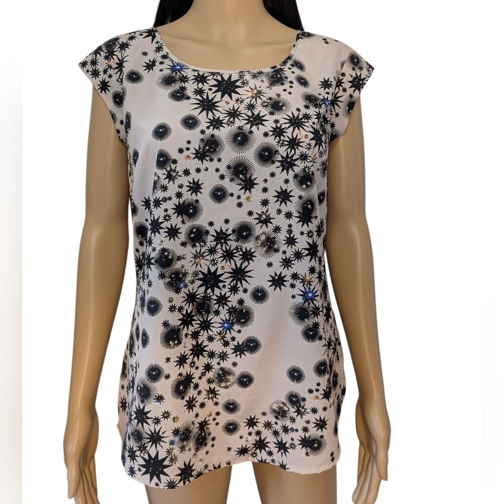 MCM Starburst Pattern Sleeveless Blouse by The Limited Small